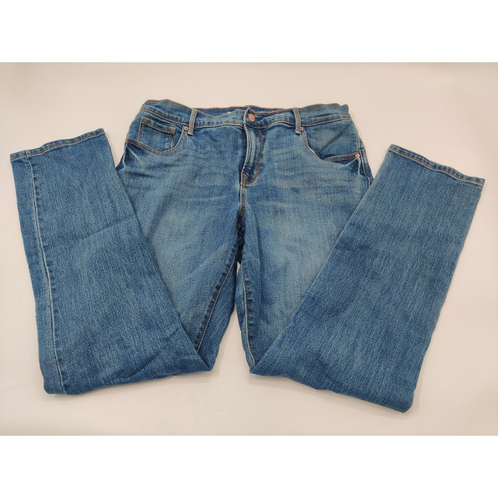 Old Navy‎ Curvy Straight Leg Jeans Blue Mid Rise Medium Wash Size 12 740117-02